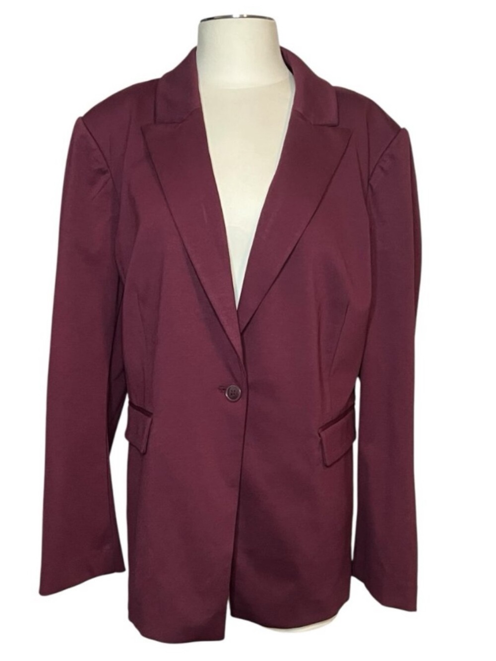 Lane Bryant burgundy red one button suit blazer size 24W NWT $130 - Picture 2 of 4
